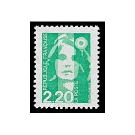 Timbre Yvert No 2790 Type Marianne du bicentenaire, 2.20fr vert clair