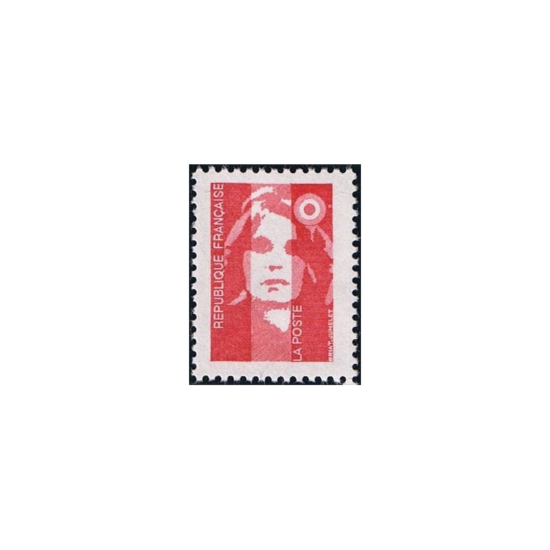 Timbre Yvert No 2806 Type Marianne du bicentenaire, sans valeur rouge