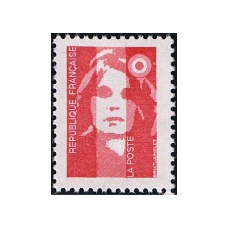 Timbre Yvert No 2806 Type Marianne du bicentenaire, sans valeur rouge