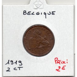 Belgique 2 centimes 1919 en français TTB, KM 69 pièce de monnaie