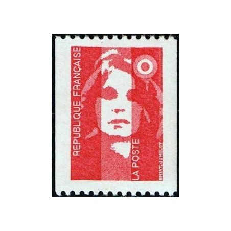 Timbre Yvert No 2819 Type Marianne du bicentenaire sans valeur rouge issu de roulette