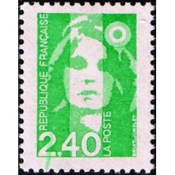 Timbre Yvert No 2820 Type Marianne du Bicentenaire, 2.40fr vert