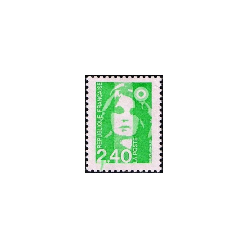 Timbre Yvert No 2820 Type Marianne du Bicentenaire, 2.40fr vert