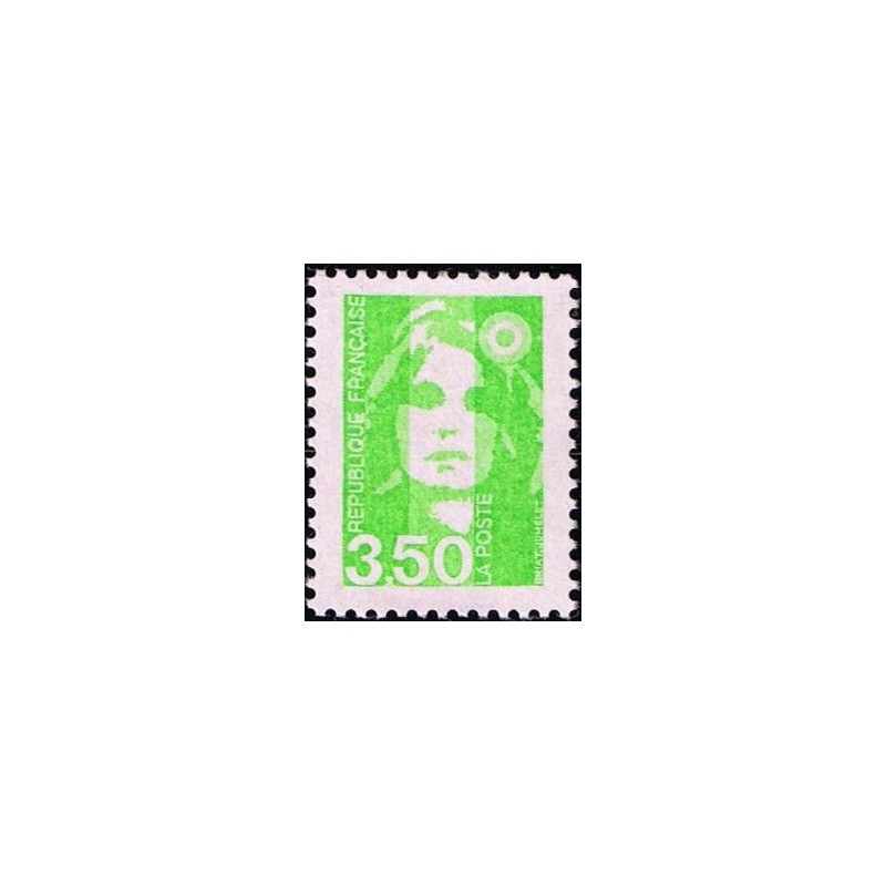 Timbre Yvert No 2821 Type Marianne du Bicentenaire, 3.50fr vert jaune