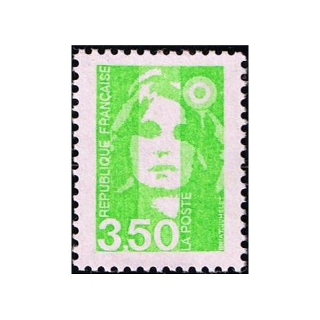 Timbre Yvert No 2821 Type Marianne du Bicentenaire, 3.50fr vert jaune