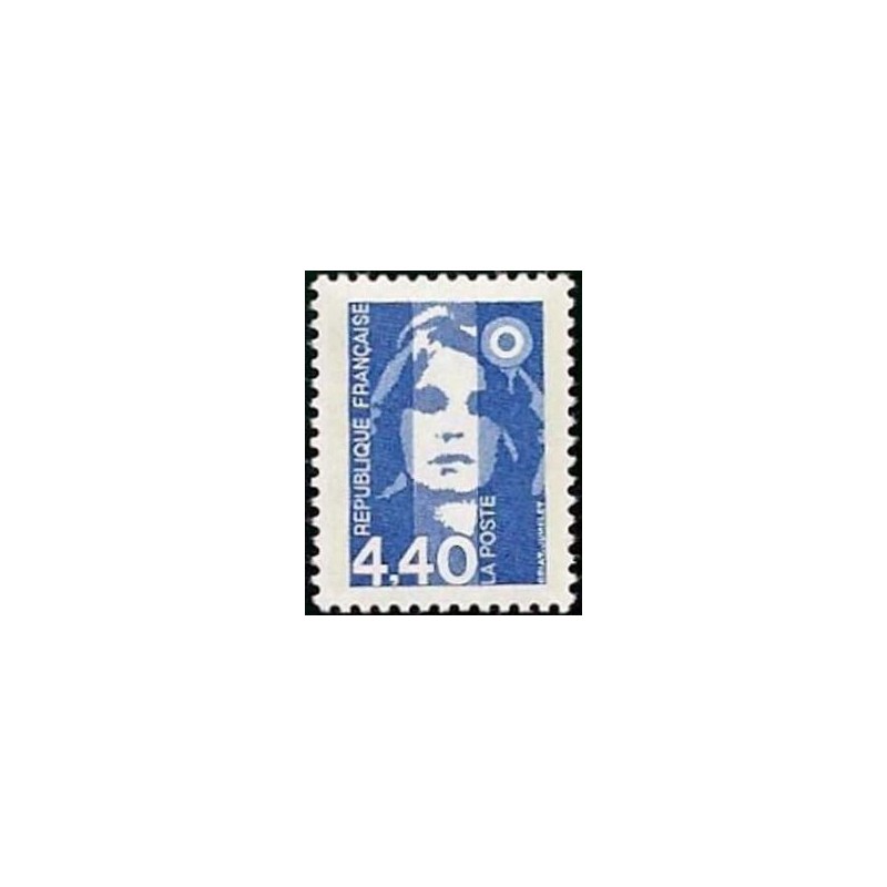 Timbre Yvert No 2822 Type Marianne du Bicentenaire, 4.40fr bleu