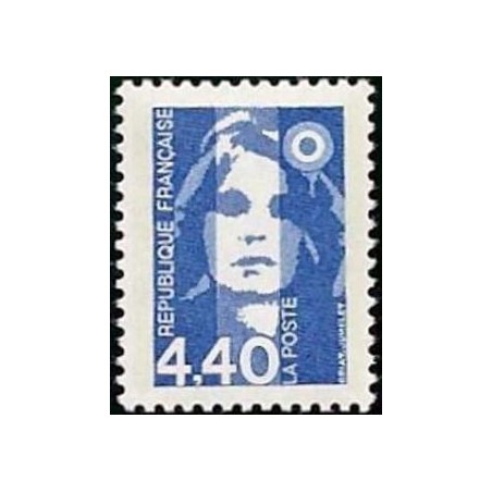 Timbre Yvert No 2822 Type Marianne du Bicentenaire, 4.40fr bleu