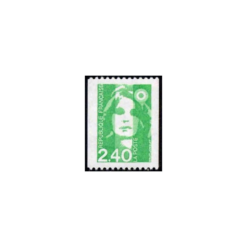 nTimbre Yvert No 2823 Type Marianne du Bicentenaire issu de roulette, 2.40fr vert