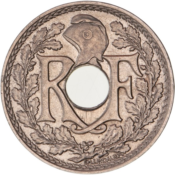 25 centimes Lindauer 1917 soulignée AU58 Sup, France pièce de monnaie