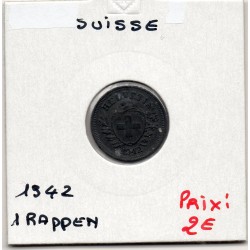 Suisse 1 rappen 1942 TTB+, KM 3a pièce de monnaie