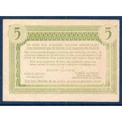 Bon de Solidarité, billet de 5 francs Petain, TTB+,  1941-1944