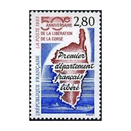 Timbre Yvert No 2829 La Corse, cinquantenaire de la libération