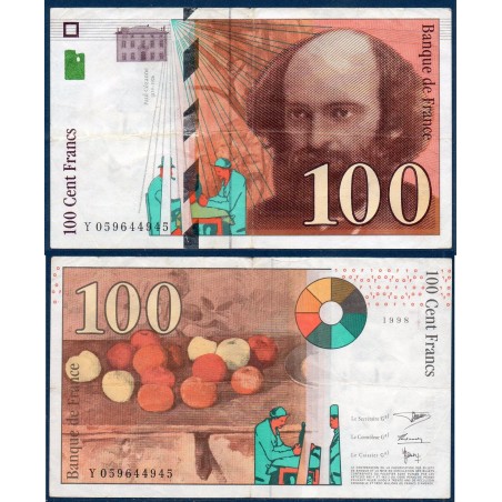 100 Francs cézanne TTB 1998 Billet de la banque de France
