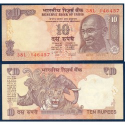 Inde Pick N°102i, Billet de banque de 10 Ruppes 2013 plaque A