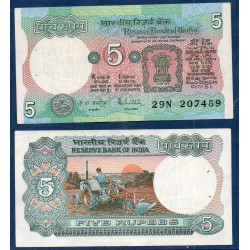 Inde Pick N°80o, Billet de banque de 5 Ruppes 1985-1990