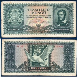 Hongrie Pick N°123, Billet de banque de 10 millions Pengo 1945