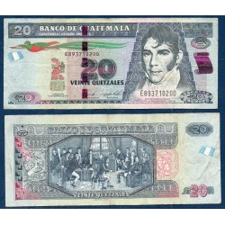 Guatemala Pick N°124f, Billet de banque de 20 Quetzales 2017