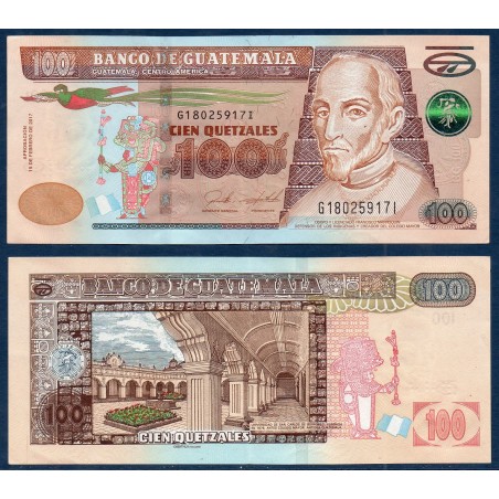Guatemala Pick N°126g, Billet de banque de 100 Quetzales 2017