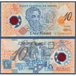 Bresil Pick N°248b, TTB Billet de banque de 10 reais 2000