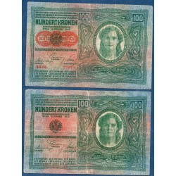 Autriche Pick N°56, Billet de banque de 100 Kronen 1912