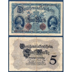 Allemagne Pick N°47c, Billet de banque de 5 Mark 1914