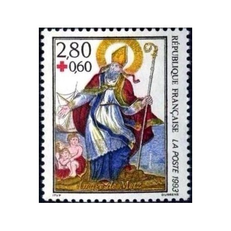 Timbre Yvert No 2853a Croix rouge issu de carnet, Saint Nicolas, imagerie de Metz