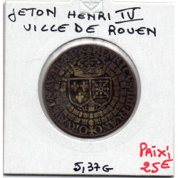 Jeton Henri IV cuivre, Ville de Rouen
