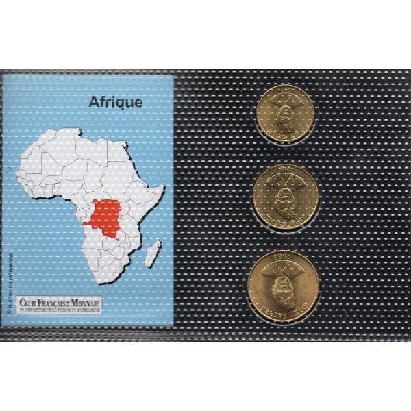 Zaïre Série 3 pièces 1987-1988 FDC pièces de monnaie