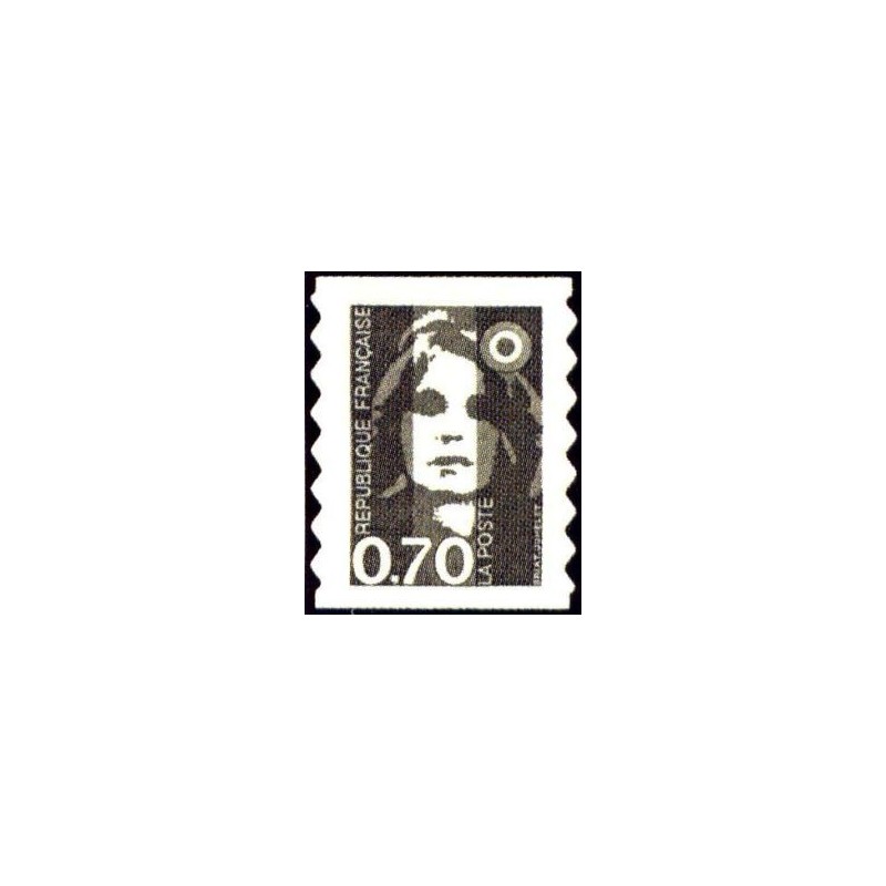 Timbre Yvert No 2873 Type Marianne du Bicentenaire 0.70fr brun issu de carnet adhésif