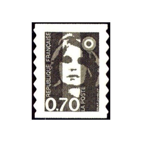 Timbre Yvert No 2873 Type Marianne du Bicentenaire 0.70fr brun issu de carnet adhésif