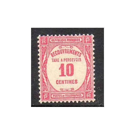 Timbre France Taxes Yvert 56 Type Recouvrement 10c Rose neuf **