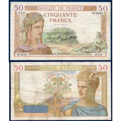 50 Francs Cérès TTB- 14.8.1935 Billet de la banque de France