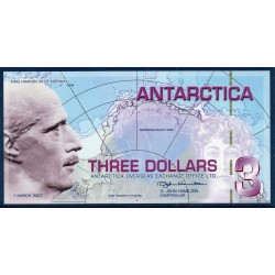 Antarctica ,Billet commémoratif de 3 dollars Haakon 2007