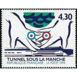 Timbre Yvert No 2883 Inauguration du tunnel sous la Manche