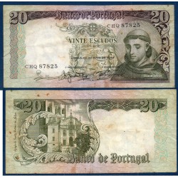 Portugal P.167b, TB, Billet de 20 Escudos 1964 Saint Antoine