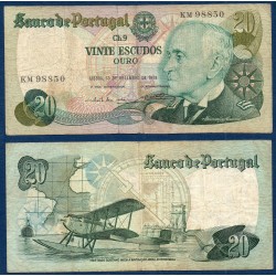 Portugal Pick N°176a, TB Billet de banque de 20 Escudos 1978