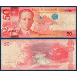 Philippines Pick N°207a, TB Billet de banque de 50 Piso 2010-2016