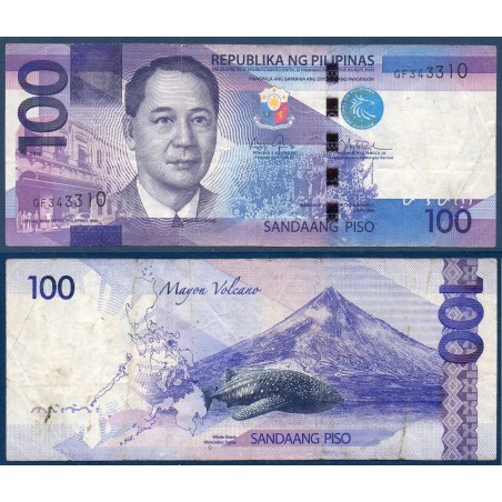 Philippines Pick N°208a, Billet de banque de 100 Piso 2010-2016