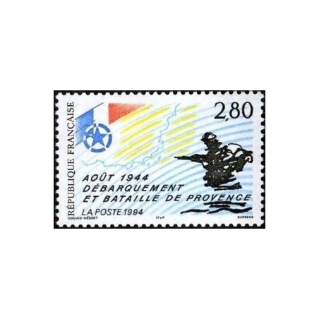 Timbre Yvert No 2895 Débarquement de Provence