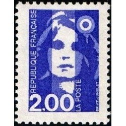 Timbre Yvert No 2906 Type Marianne du bicentenaire, 2fr bleu