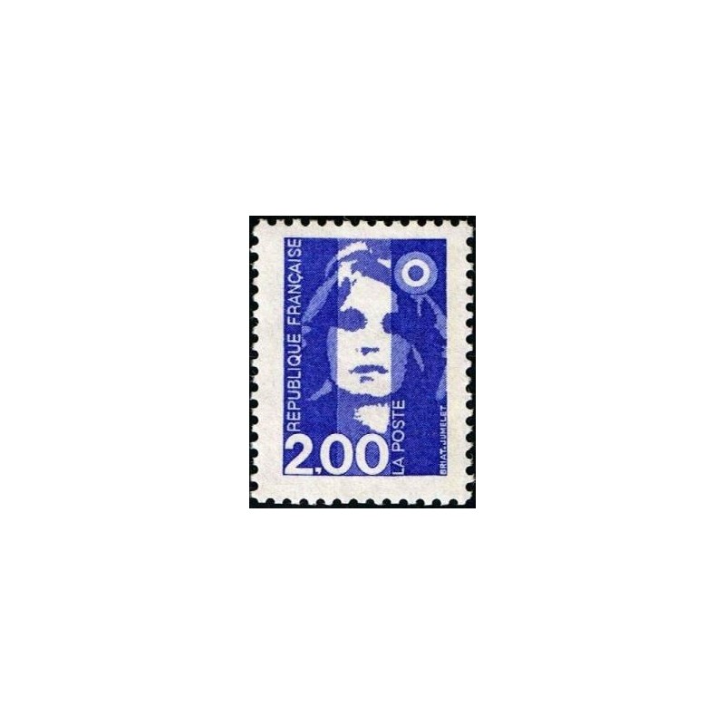 Timbre Yvert No 2906 Type Marianne du bicentenaire, 2fr bleu