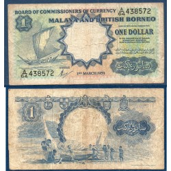 Malaya et Borneo Britanique Pick N°8a, Billet de banque de 1 dollar 1959
