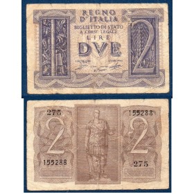 Italie Pick N°27, Billet de banque de 2 Lire 1939