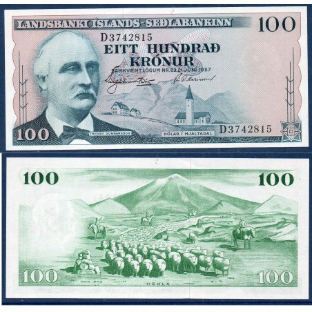 Islande Pick N°40a, aBillet de banque de 100 kronur 1957