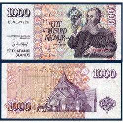 Islande Pick N°59, TTB+ Billet de banque de 1000 kronur 2001