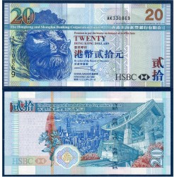 Hong Kong Pick N°207a, Billet de banque de 20 dollars 2003