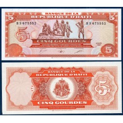 Haïti Pick N°246, Billet de banque de 5 Gourdes 1987