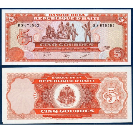 Haïti Pick N°246, Billet de banque de 5 Gourdes 1987
