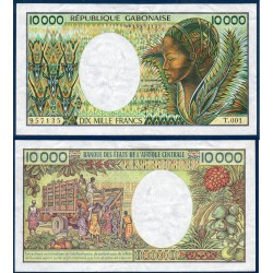 Gabon Pick N°7b, Billet de banque de 10000 Francs 1991