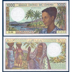 Comores Pick N°11b, Billet de banque de 1000 Francs 2004